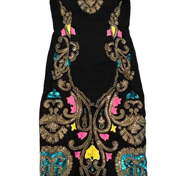 Tracy Reese Anthropologie Embroidered Emele Dress Size 2 Sequin Eyelet - Picture 2 of 8